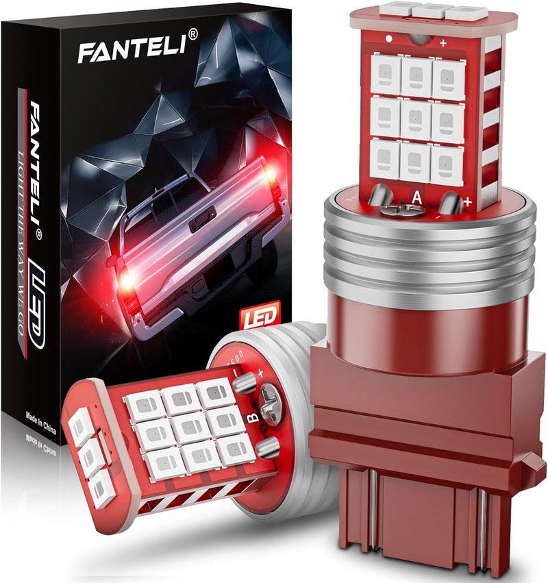 FANTELI 3157 LED Bulb Red for Brake Lights, 300% Brighter 3156 3047 3057 3457 4157 4057 Plug and Play LED Stop Brake Tail Lights, Pack of 2 - Image 1